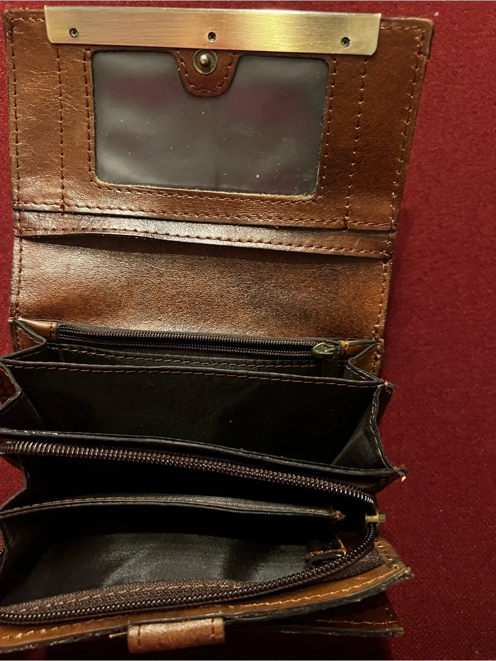 Patricia Nash Vintage Tooled Leather Trifold Wallet Organizer